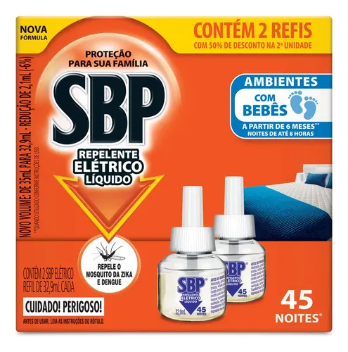 Repelente Elétrico Líquido Refil 45 Noites 2 Unidades Repele e af...