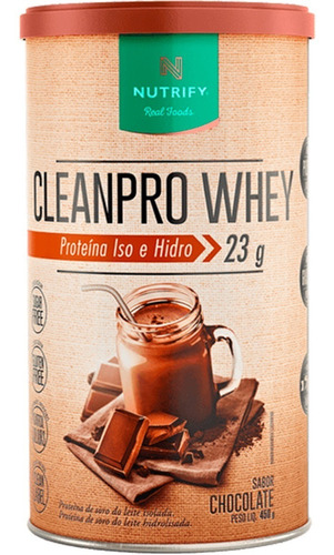 Clean Pro Whey Hidrolisado Chocolate Nutrify 450g