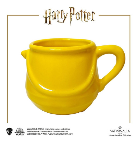 Imagen 3 de 3 de Tazón Caldero Amarillo Hufflepuff Harry Potter Oficial