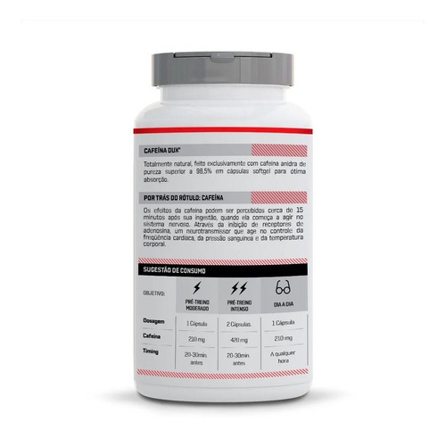 Cafeína - Pote 90 Cápsulas Dux Nutrition Sabor Sem sabor Tamanho Valor customizado