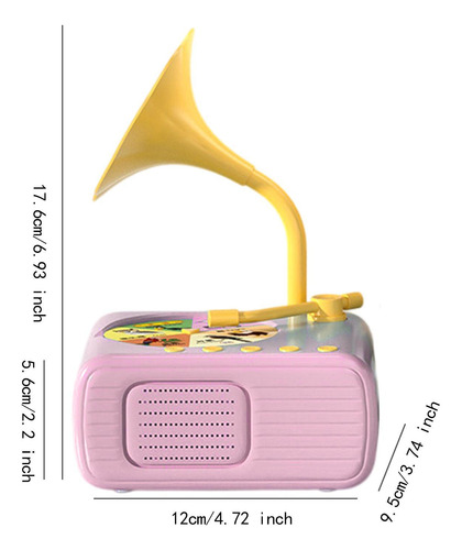 Fonógrafo Para Niños Con 96 Tarjetas, Juguete Rosa