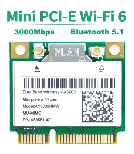 Wifi 6 Mini Pcie 2974mbps Ax3000hmw 802.11ax Bt 5.0