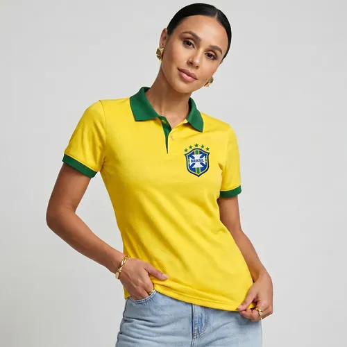 Camisa  Copa Feminina Copa Do Brasil Camisa Dryfit Amarela Amarelo Brasil G Lisa