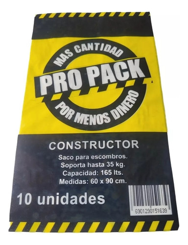 Saco Escombro 10u 60×90cm Hasta 35kg