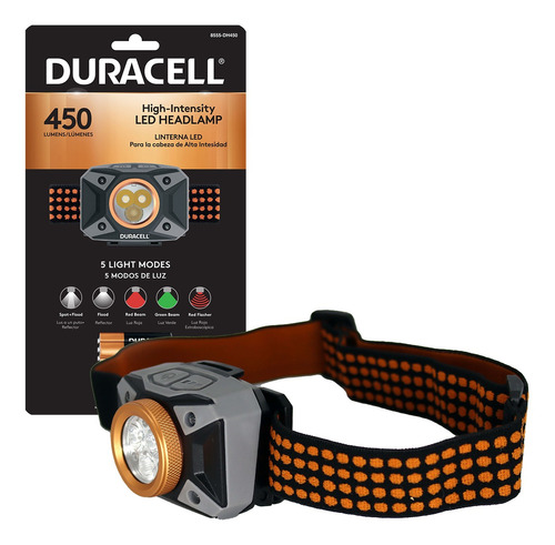 Linterna Duracell Manos Libres 450 Lumen + 3 Pilas Aaa