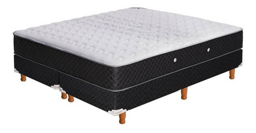 Imagen 2 de 3 de Sommier Cannon Resortes Doral King de 200cmx180cm negro y blanco con base dividida