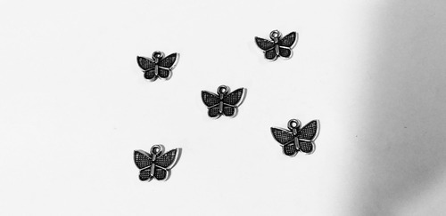 10 Dijes Mariposa De Metal Chiquitos Para Pulseras