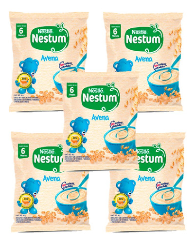 Nestum Avena 6 Meses Sobre Pack 5 Piezas