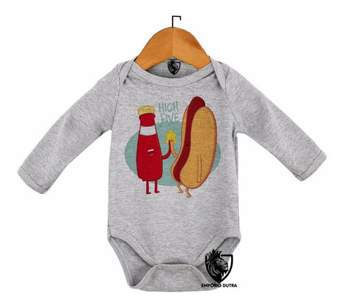 2 Bodie Camiseta Infantil Cachorro Quente Salsicha Hot Dog