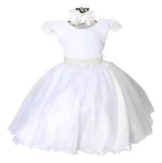 Vestido Infantil Daminha Noivinha Ano Novo E Tiara