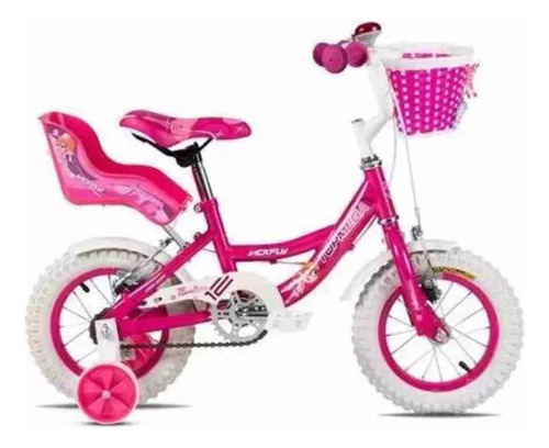 Bicicleta R12 Princess Top Mega Nena + Bocina + Led Fas