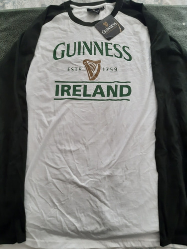 Playera Cerveza Guinness 3/4 Talla Xxl Relaxed Fit 