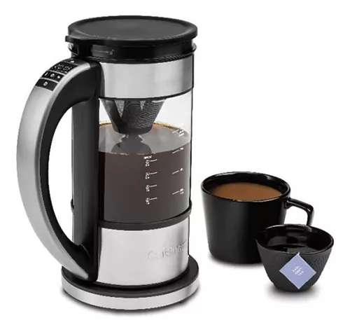 Cuisinart Cafetera, Jarra de vidrio de 12 tazas, Cafetera automática  caliente y helado, cafetera de un solo servidor, acero inoxidable, SS-16