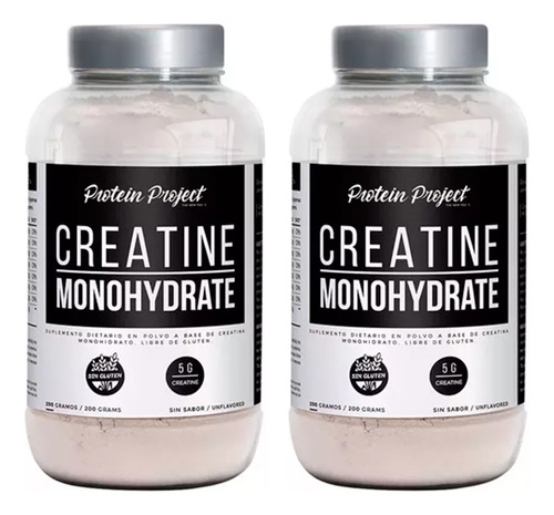 Protein Project Combo Creatina Monohidrato 2 Unidades X200gr Sabor Sin Sabor