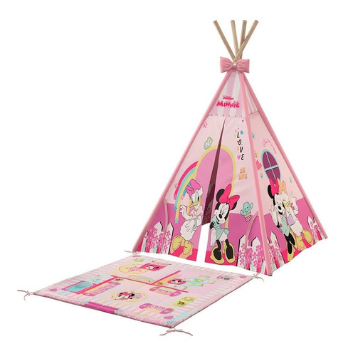 Cabana Infantil C/tapete Disney Minnie/marg Rosa - Mpozenato