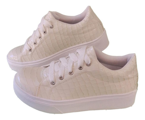 Zapatilla Urbana Beige Croco Mujer Moda