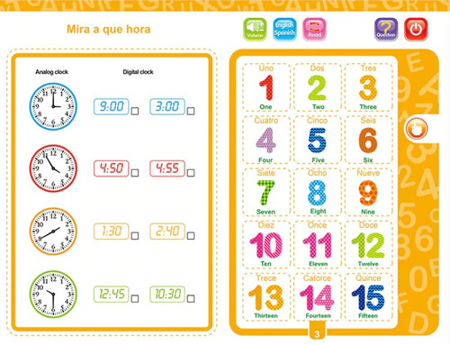 Libro Didáctico Bilingüe Para Niños Juguete Con Sonido