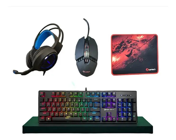 Gamer Kit 4 em 1 Mouse Keyboard Pad Fones de ouvido