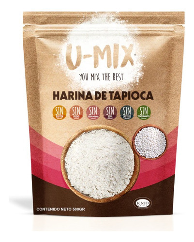 Harina Tapioca 100% Natural Y Sin Gluten 500 Gr