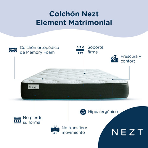 Imagen 4 de 10 de Colchón Matrimonial Element De Nezt. | Hd Foam. Envío Gratis
