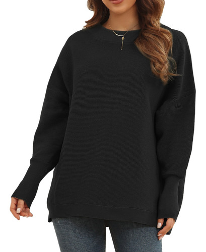 Jersey De Punto De Manga Larga Para Mujer, Otoño