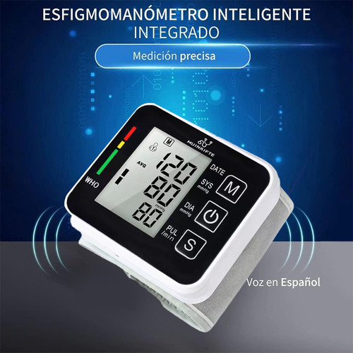 Aparato Medidor Digital De Presión Arterial Por Pulso Contac Color Negrocon Voz Incluye Estuche