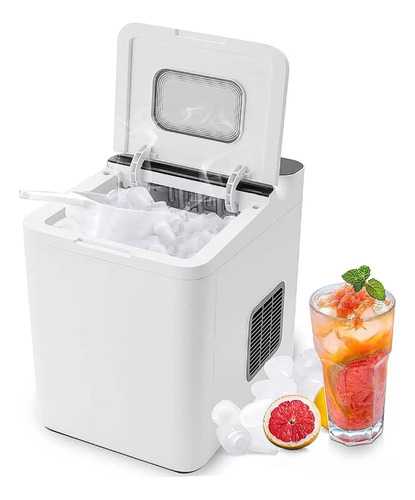 Kincebra Máquina Eléctrica Para Hacer Hielo, Portátil Y Eficiente, Tamaño De Hielo Ajustable, Autolimpieza,esterilización Automática, Ideal Para El Hogar/oficina/bar, Color Blanco