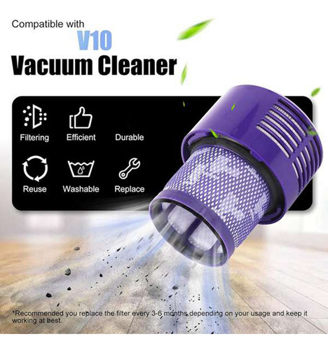 Filtro Hepa Para Cubo De Polvo Para Aspiradora V10 Sv12 Cani