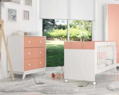 Imagen 6 de 10 de Cuna Charriot Clásica Fragancia Rueditas + Colchon 60x120