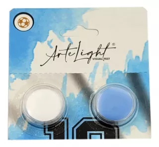 Maquillaje Argentina Pintura Pinta Cara Celeste Blanco