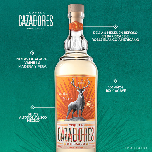 Pack De 6 Tequila Cazadores Reposado 700 Ml