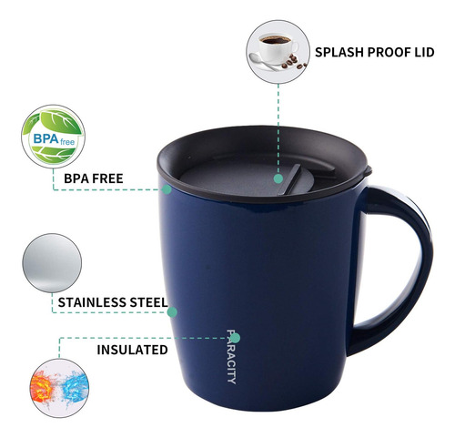 Paracity Taza De Café Aislante Taza De Café De Acero Inox...