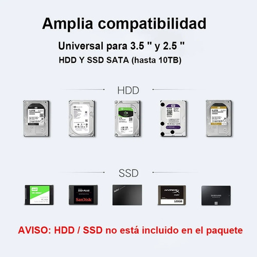 Carcasa Disco Duro Usb 3.0 Sata Case Para 3.5 Y 2.5 Hdd Ssd