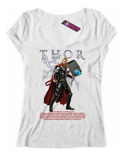 Remera Mujer Marvel Thor Pelicula Comic Superheroes Mv43 Dtg