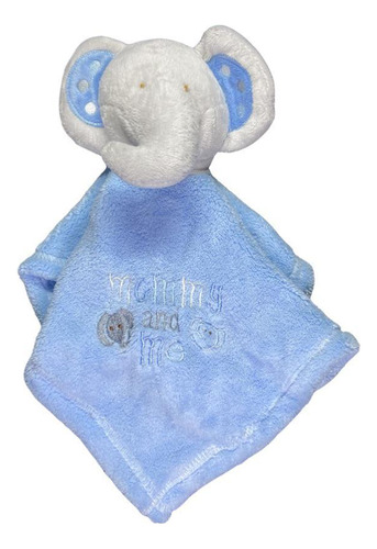 Naninha Do Bebê Elefante Cobertor Bordado Azul Ultrasoft