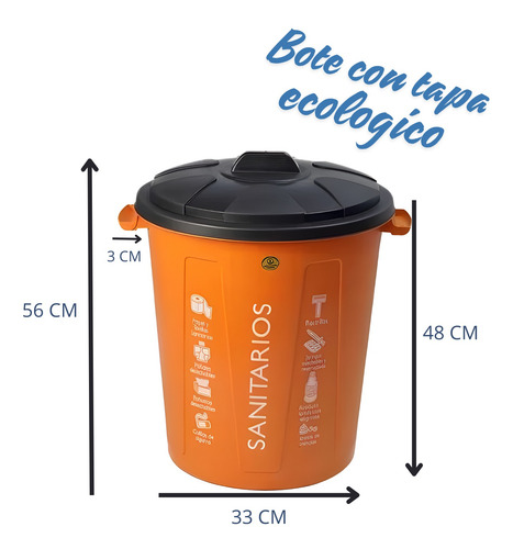 Cesto Contenedor Para Tipos De Basura Practibote 55 Litros