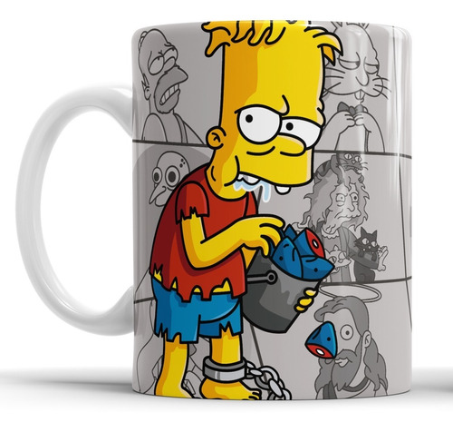 Taza De Cerámica Bart Simpson Domingo De Resaca