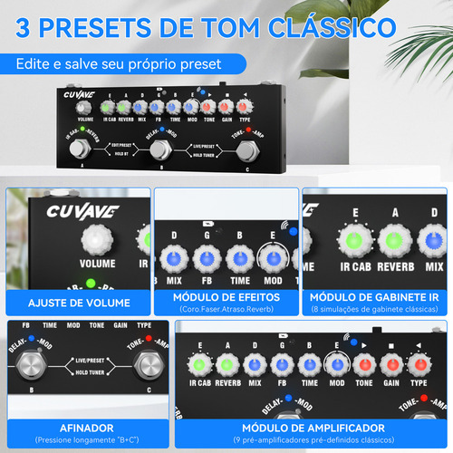 Pedal De Efeito Cuvave Cube Baby Preto