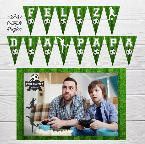 Dia Del Padre Foto Postercartel Y Banderín Decopersonalizado
