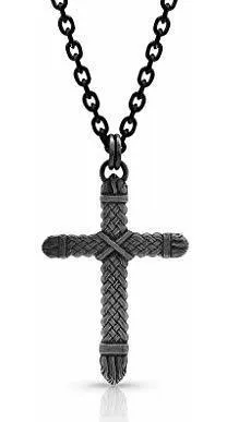 Collar Cruz Con Cuerda De Toro Montana Silversmiths