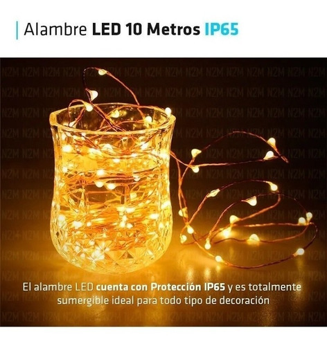 Alambre Luces Led 10 Metros Colores 220v Navidad Premium