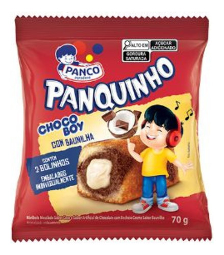 Panquinho Sabor Chocoboy Com Recheio De Baunilha 70gr Panco