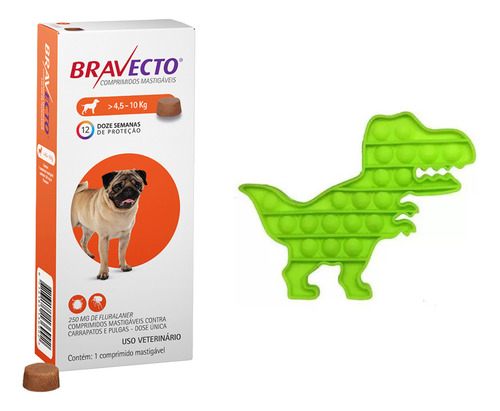 Bravecto 4,5 A 10kg Antipulga Original Para Cao Msd + Brinde