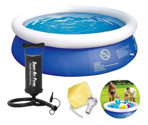 Piscina Inflável 1200 Litros Kit Reparo 19305 Brizi + Bomba