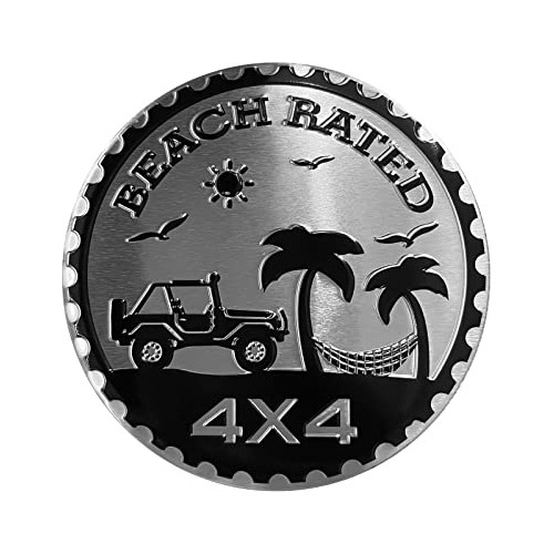 Insignias De Metal  Beach Rated  Jeep Wrangler, Emblema...