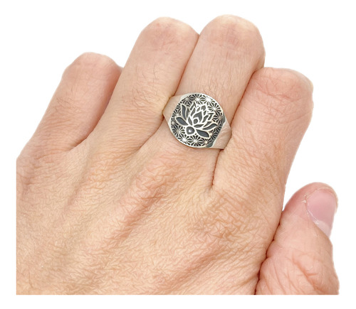 Anillo Flor De Loto Plata 925 Plata 925 C - Grande Plata 925