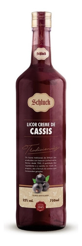 Licor Fino Premium De Creme De Cassis Schluck Garrafa 750ml