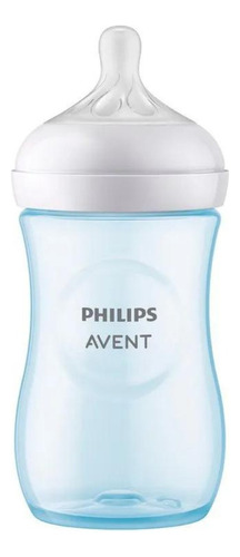 Biberón Avent Natural Response 3.0 Antigoteo Azul 9oz 1m+
