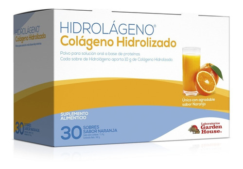 Hidrolágeno - Colágeno Hidrolizado 30 Sobres Sabor Naranja 
