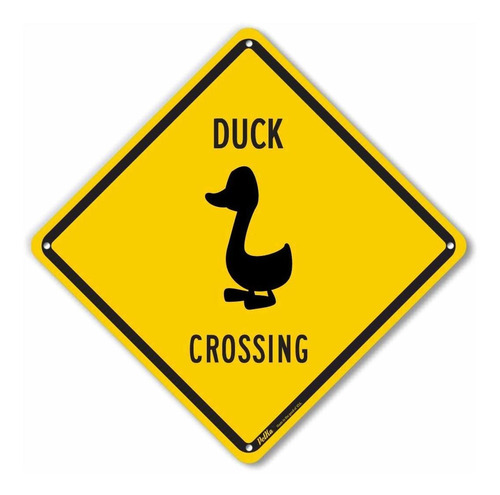 Cartel Plastico Texto  Duck Crossing  10.0 X In